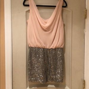 Peach with sequins dress